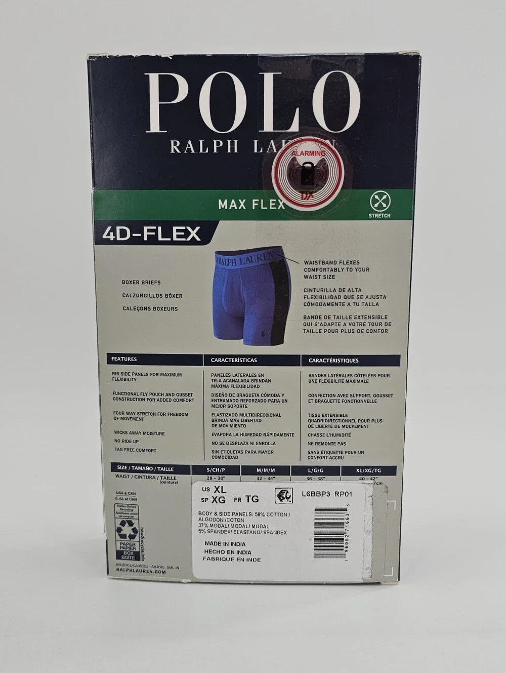 Polo Ralph Lauren 4D-Flex Max Flex Boxer Briefs 3 pack Men's Underwear
